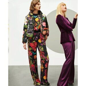 Alice + Olivia Durham Floral Leopard Print Reversible Puffer Jacket